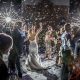 Premier Wedding Entertainment Confetti falling over bride and groom